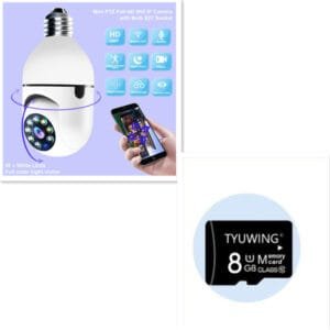 WiFi CAMERA 1080P Bulb 4X Zoom Camera E27 Home 5GWiFi Alarm Monitor