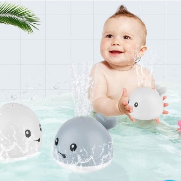 New Baby Bathroom Bath Electric Induction Whale Spray Small Toy - Image 4