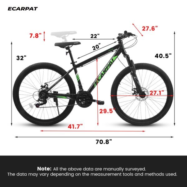 A27366 27 Inch Mountain Bike 21 Speed, Suspension Fork, Aluminum Frame Disc Brake, Mountain Biking For Both Men And Women. - Image 10