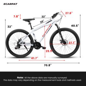 A27366 27 Inch Mountain Bike 21 Speed, Suspension Fork, Aluminum Frame Disc Brake, Mountain Biking For Both Men And Women.