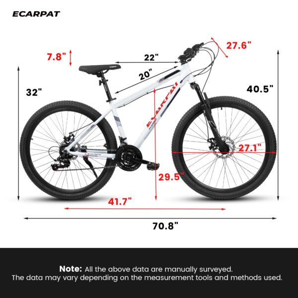 A27366 27 Inch Mountain Bike 21 Speed, Suspension Fork, Aluminum Frame Disc Brake, Mountain Biking For Both Men And Women. - Image 4