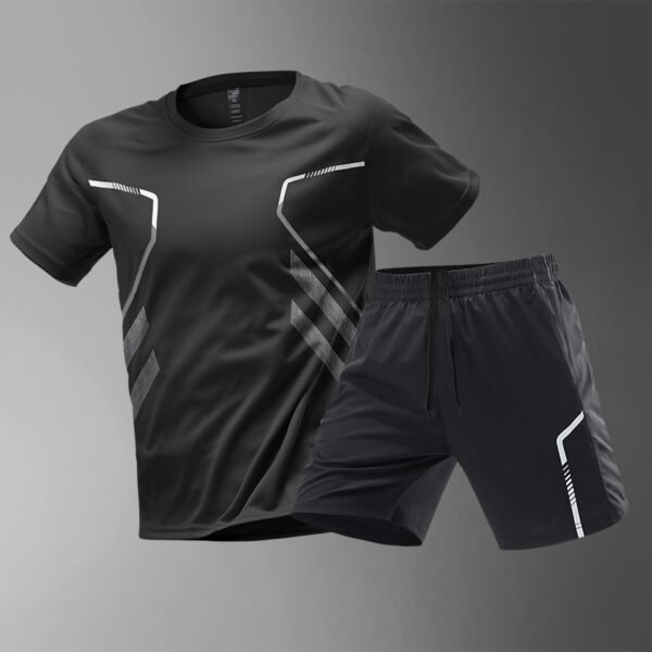 Men's T-shirts Sports Running T-shirt Color Block Men Quick-drying Breathable Short Sleeve Round Neck Active Tee Outdoor Workout - Image 2