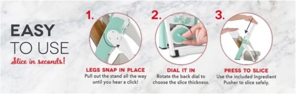 Safe Slice Mandoline for Vegetables, Meal Prep & More with 30+ Presets & Thickness Adjuster - Image 3