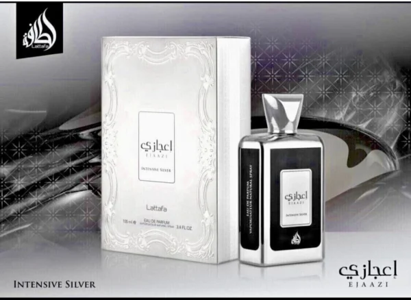 Ejaazi Intensive Silver by Lattafa 3.4 oz EDP Perfume Cologne Unisex New in Box