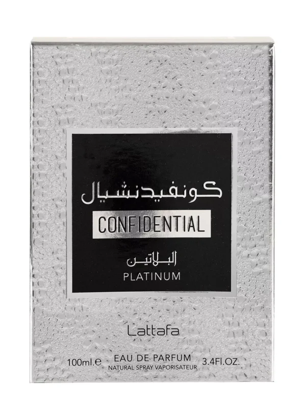 Confidential Platinum EDP Perfume By Lattafa 100 ML🥇Special Unisex Fragrance - Image 2