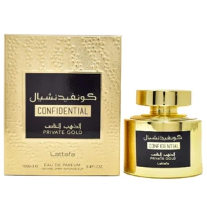 Confidential Private Gold Lattafa 3.4 oz EDP Perfume Cologne Unisex